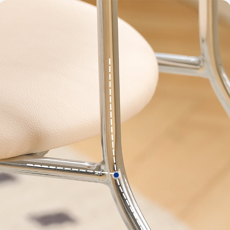 Modern Leather Side Chair Open Back Indoor Dining Chair for Home