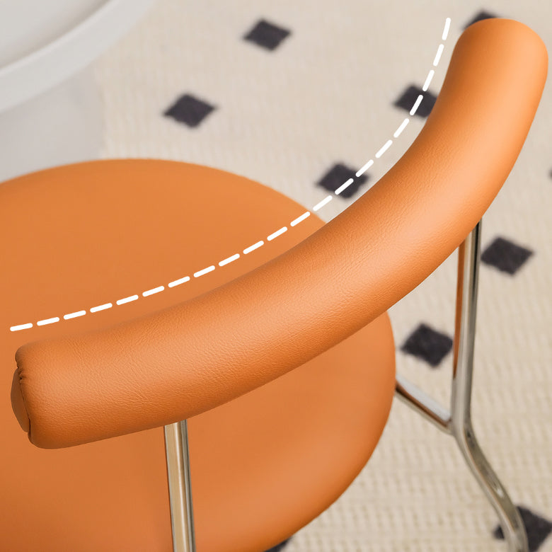 Modern Leather Side Chair Open Back Indoor Dining Chair for Home