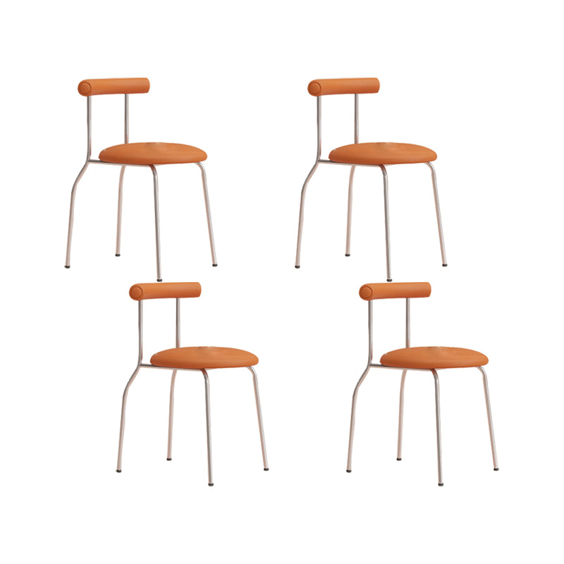 Modern Leather Side Chair Open Back Indoor Dining Chair for Home