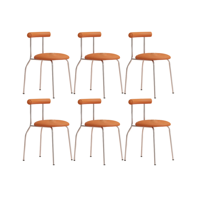 Modern Leather Side Chair Open Back Indoor Dining Chair for Home