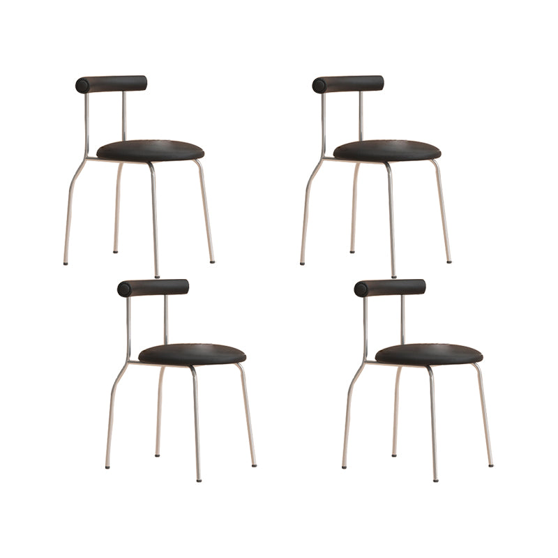 Modern Leather Side Chair Open Back Indoor Dining Chair for Home