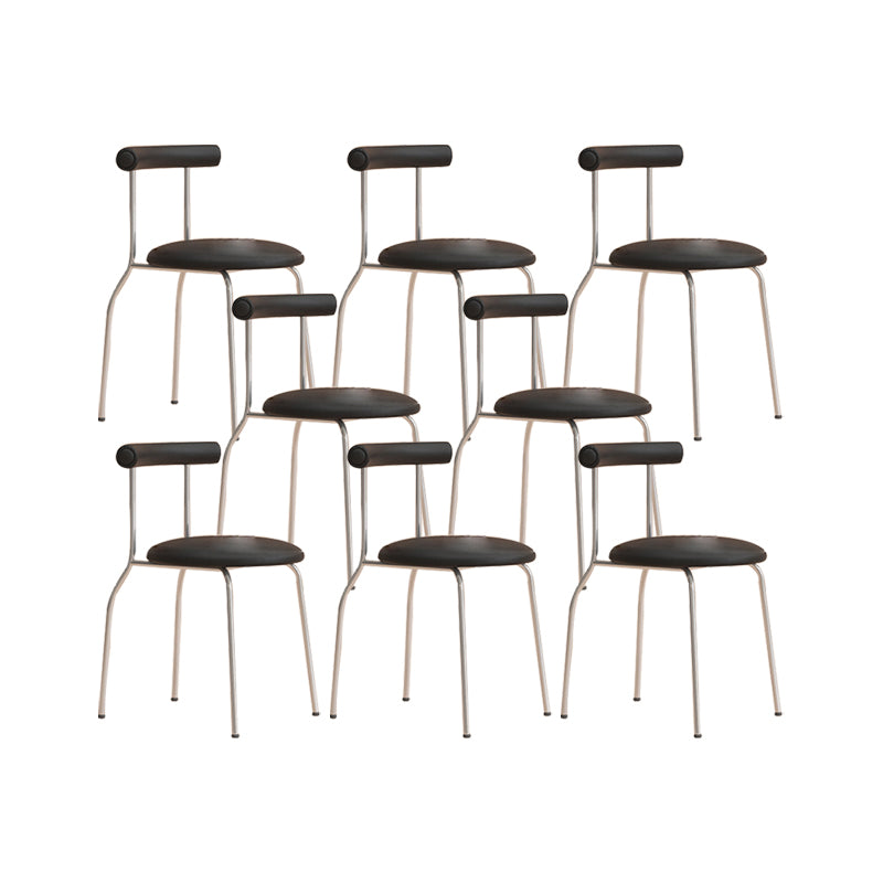 Modern Leather Side Chair Open Back Indoor Dining Chair for Home