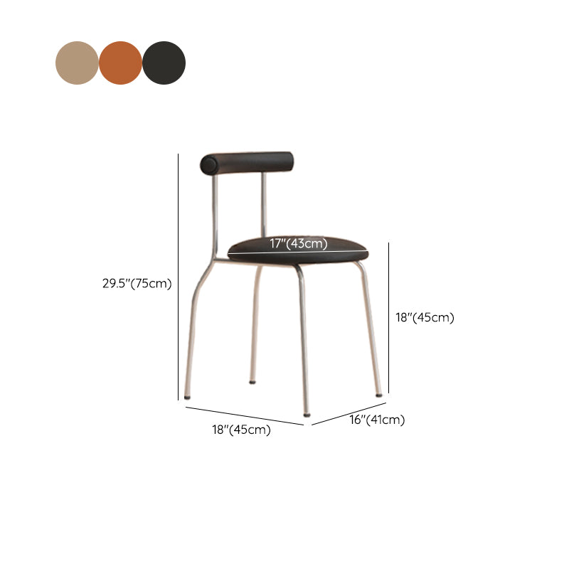 Modern Leather Side Chair Open Back Indoor Dining Chair for Home