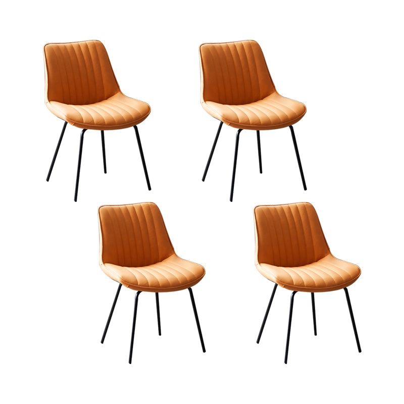 Glam Style Side Chair Faux Leather Gold Frame Dining Chair for Home