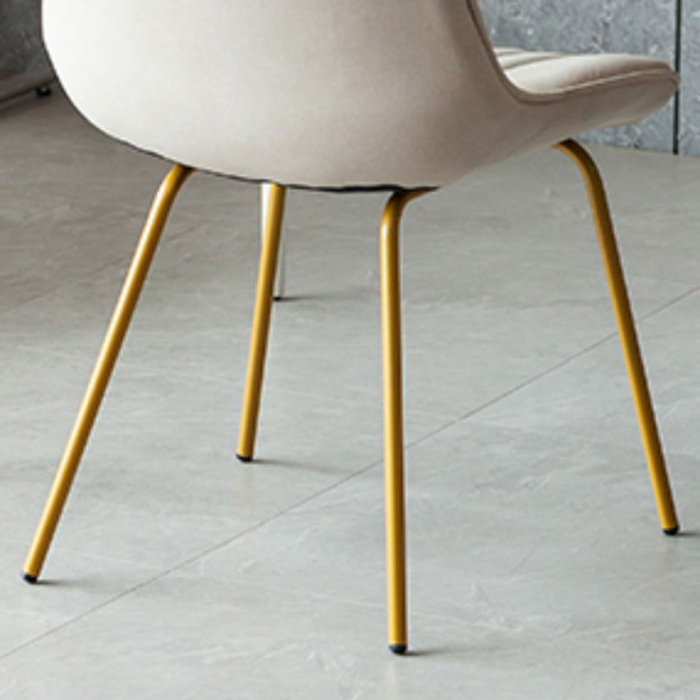 Glam Style Side Chair Faux Leather Gold Frame Dining Chair for Home