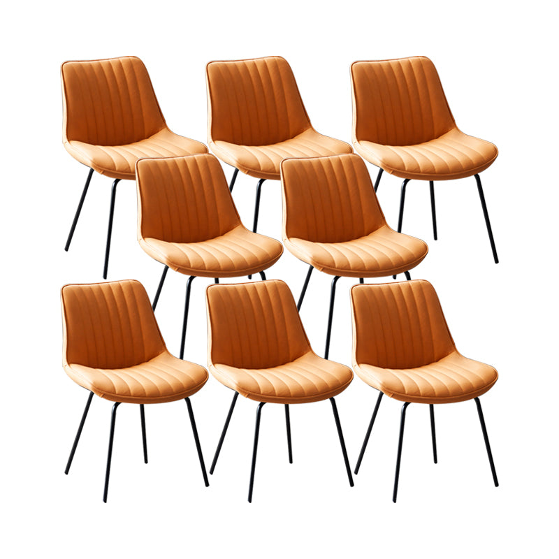 Glam Style Side Chair Faux Leather Gold Frame Dining Chair for Home