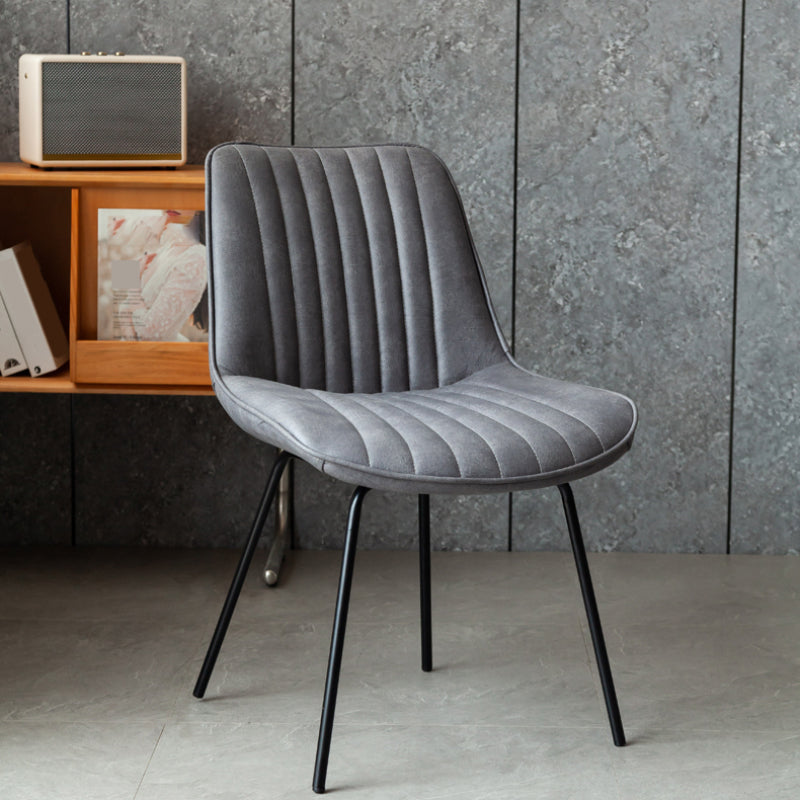 Glam Style Side Chair Faux Leather Gold Frame Dining Chair for Home