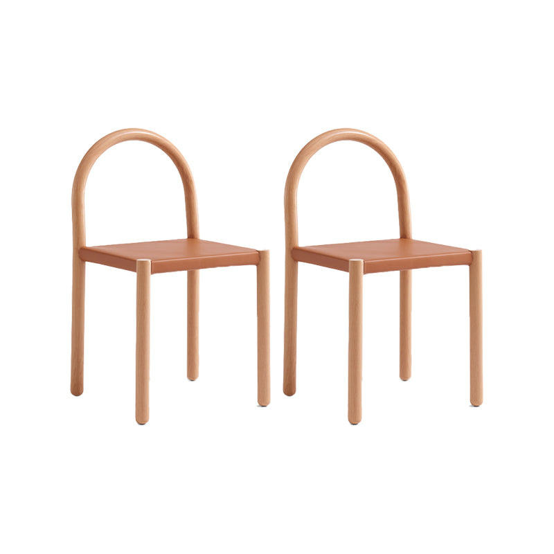 Modern Style Leather Side Chair Open Back Dining Chair for Home