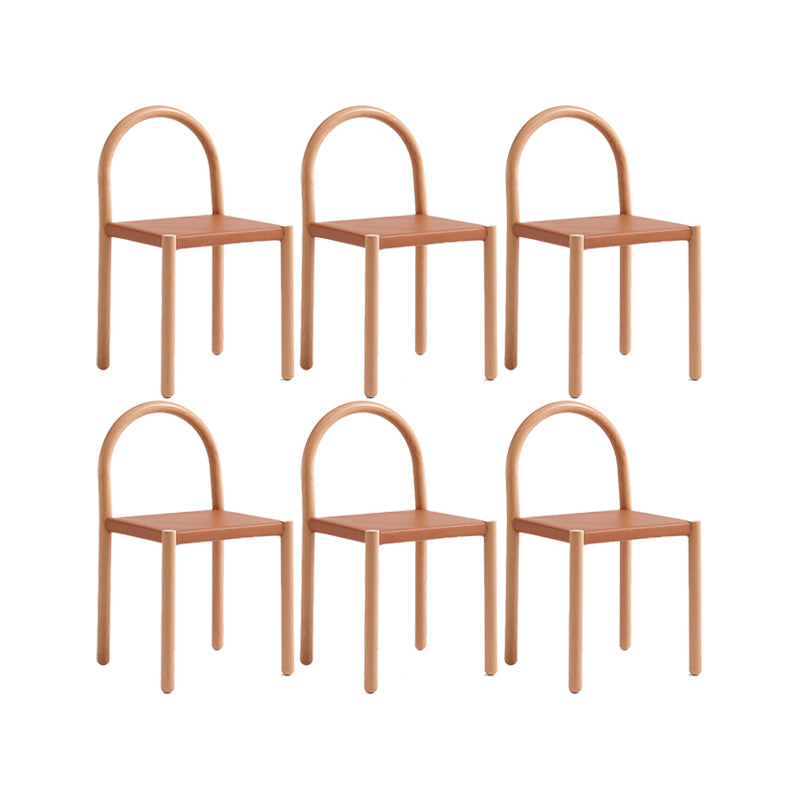 Modern Style Leather Side Chair Open Back Dining Chair for Home