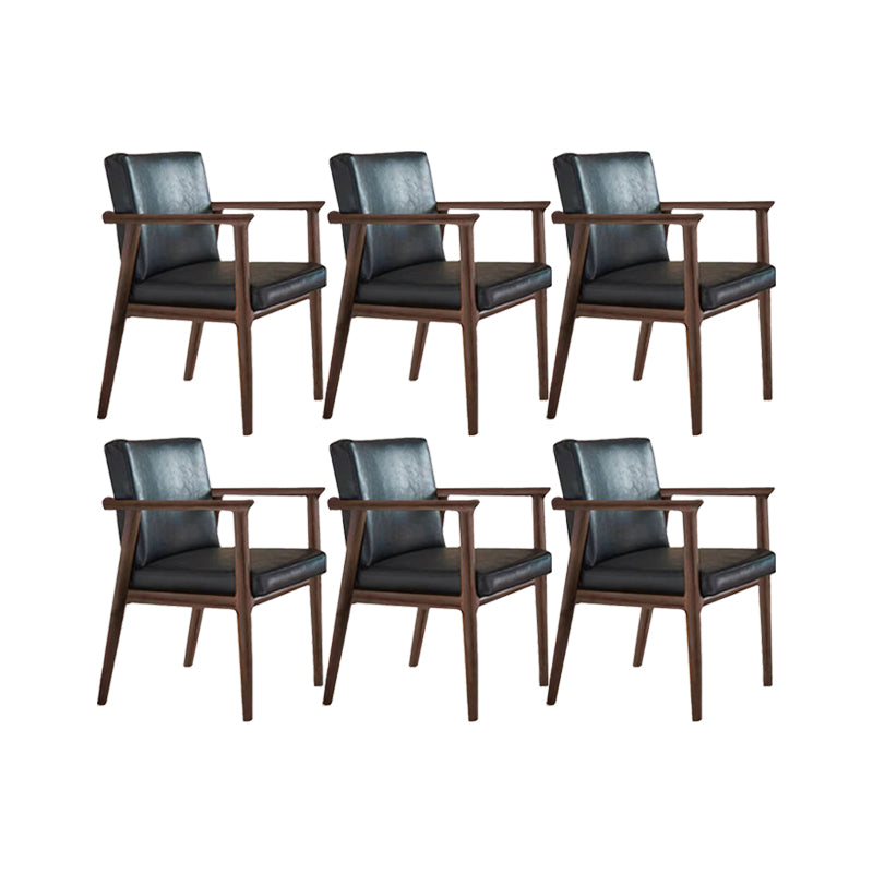 Solid Wood Arm Chair Upholstered Modern Dining Chair for Home