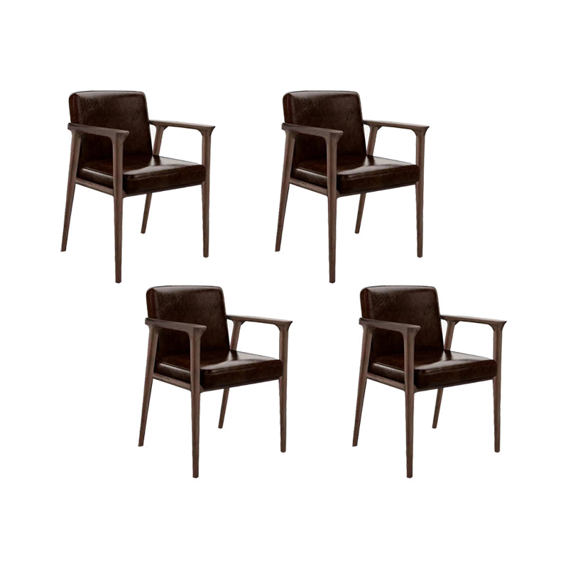 Solid Wood Arm Chair Upholstered Modern Dining Chair for Home