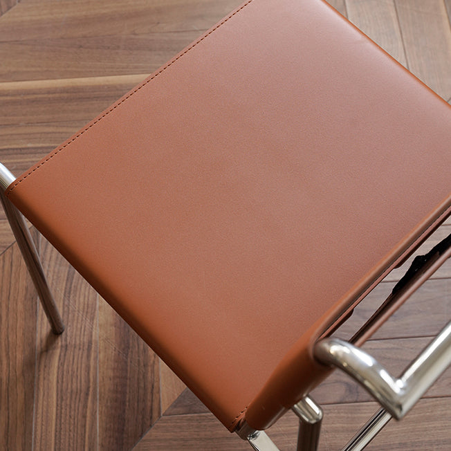 Modern Style Side Chair Faux Leather Open Back Dining Chair for Home