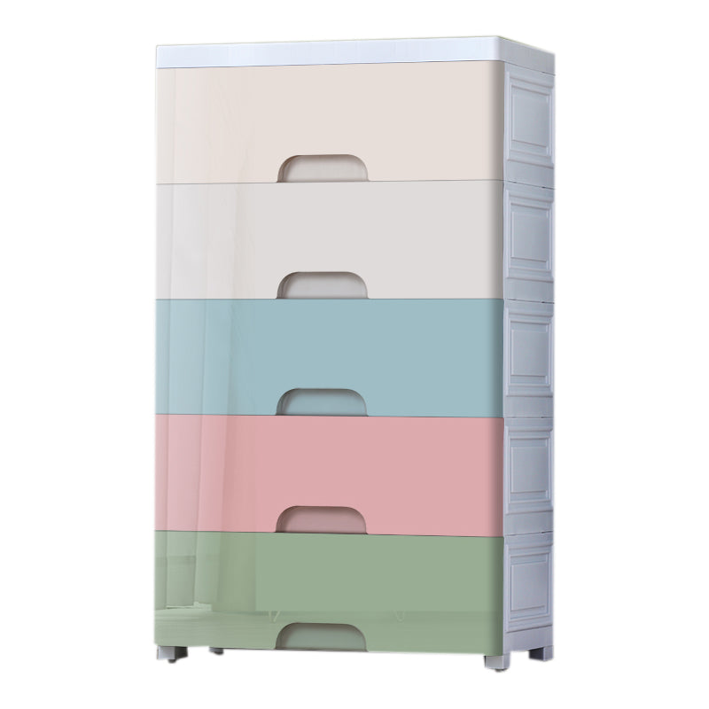 Plastic Kids Nightstand Modern Nursery Dresser with 5/6 Drawers , 11.7 Inch W
