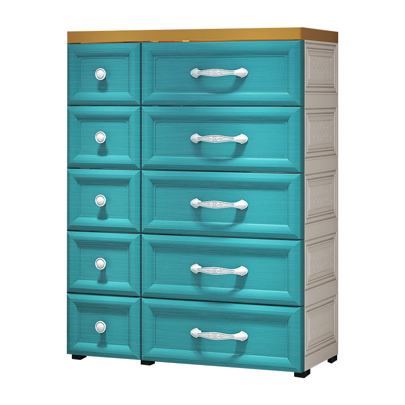 Scandinavian Vertical Kids Nightstand 10 Drawers Nursery Dresser