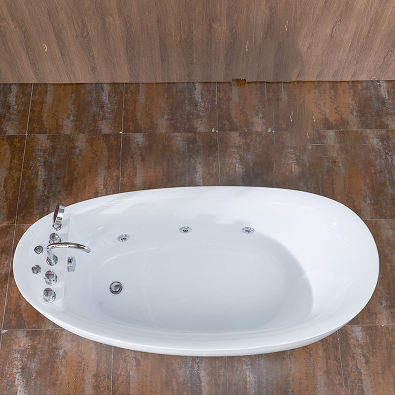 31.5-inch Wide Acrylic Oval Tub Freestanding Soaking White Bathtub