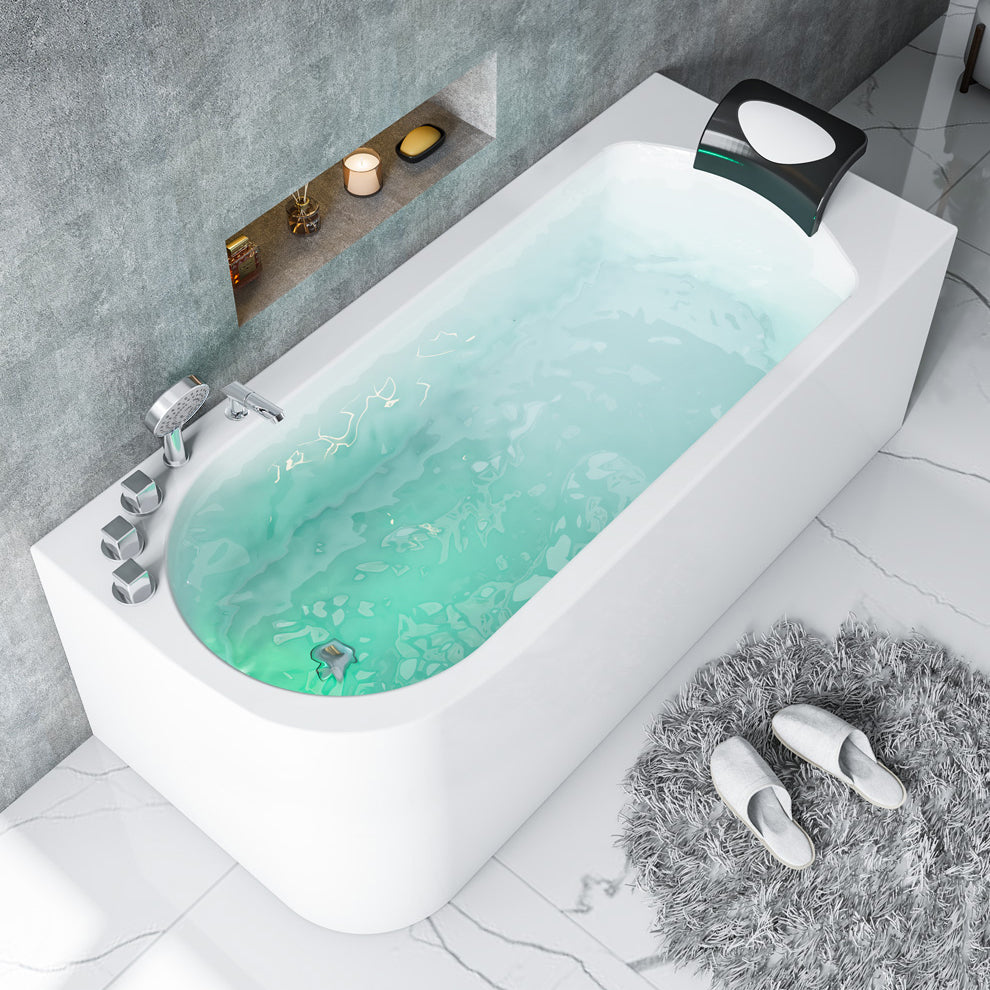 Acrylic Soaking Bathtub Antique Finish Rectangular Back to Wall Bath Tub