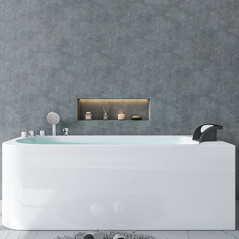 Acrylic Soaking Bathtub Antique Finish Rectangular Back to Wall Bath Tub