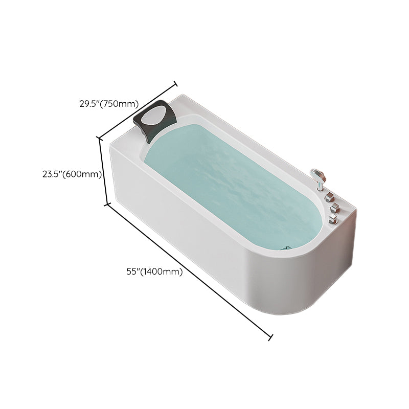 Acrylic Soaking Bathtub Antique Finish Rectangular Back to Wall Bath Tub