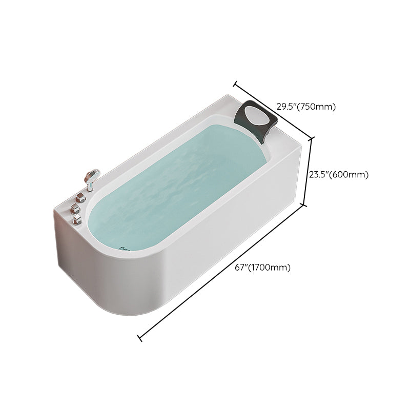 Acrylic Soaking Bathtub Antique Finish Rectangular Back to Wall Bath Tub