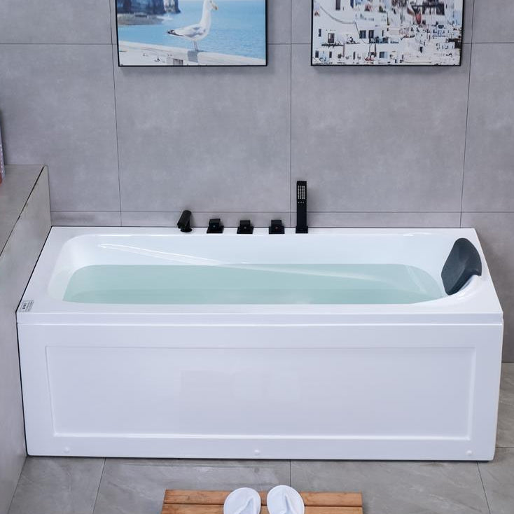 Modern 27.56-inch Wide Acrylic Tub Soaking Back to Wall Bathtub