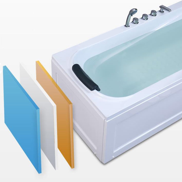 Modern 27.56-inch Wide Acrylic Tub Soaking Back to Wall Bathtub