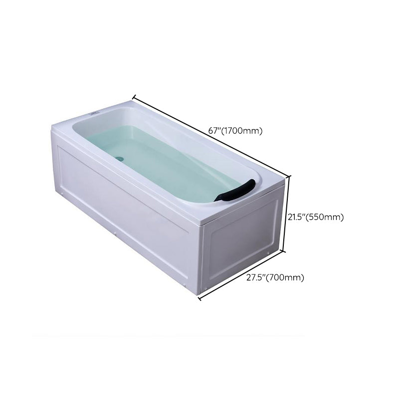 Modern 27.56-inch Wide Acrylic Tub Soaking Back to Wall Bathtub