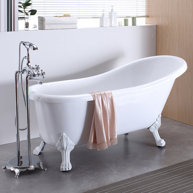 Acrylic Soaking Bathtub Antique Finish Oval Freestanding Bath Tub (Faucet not Included)