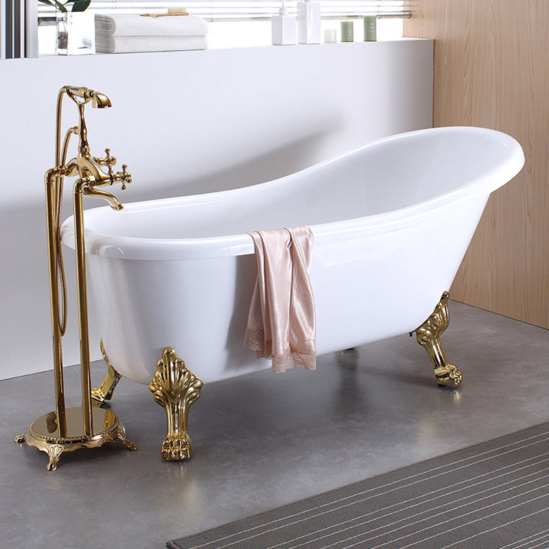 Acrylic Soaking Bathtub Antique Finish Oval Freestanding Bath Tub (Faucet not Included)