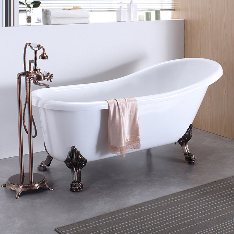 Acrylic Soaking Bathtub Antique Finish Oval Freestanding Bath Tub (Faucet not Included)
