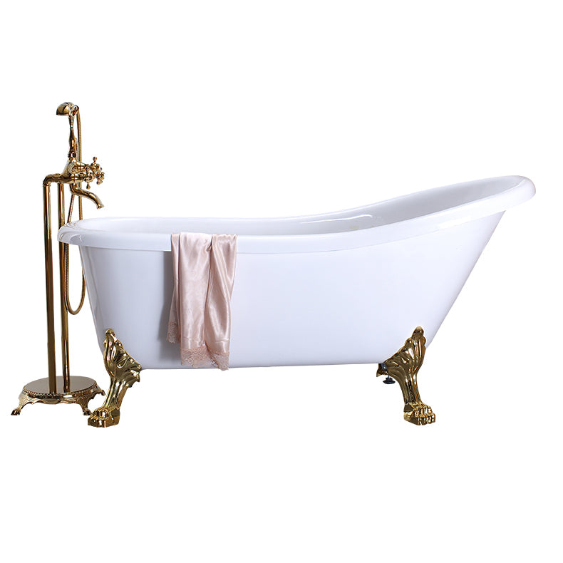 Acrylic Soaking Bathtub Antique Finish Oval Freestanding Bath Tub (Faucet not Included)