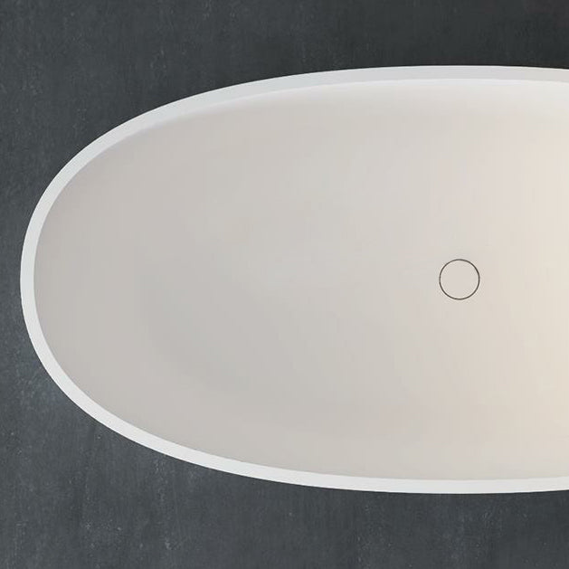 Stone Oval Soaking Bathtub Antique Finish Back to Wall Bath Tub