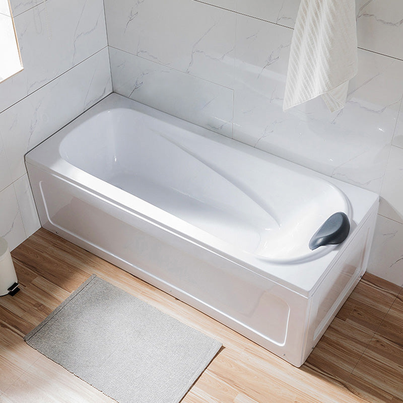 Back to Wall Rectangular Bath Freestanding Acrylic Soaking White Bathtub