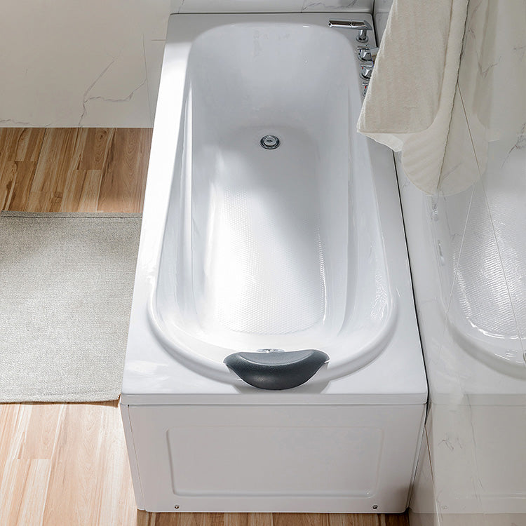 Back to Wall Rectangular Bath Freestanding Acrylic Soaking White Bathtub