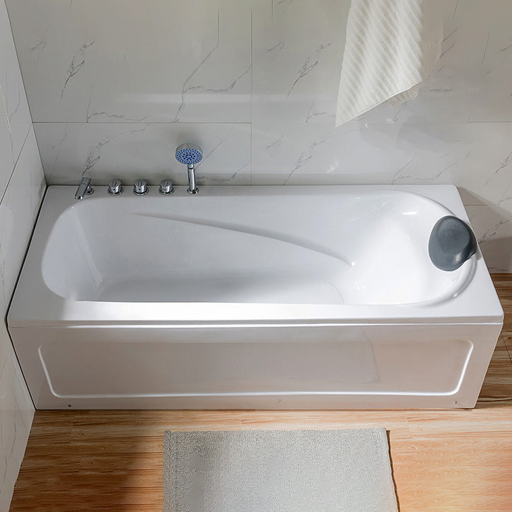 Back to Wall Rectangular Bath Freestanding Acrylic Soaking White Bathtub