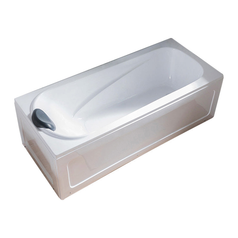 Back to Wall Rectangular Bath Freestanding Acrylic Soaking White Bathtub
