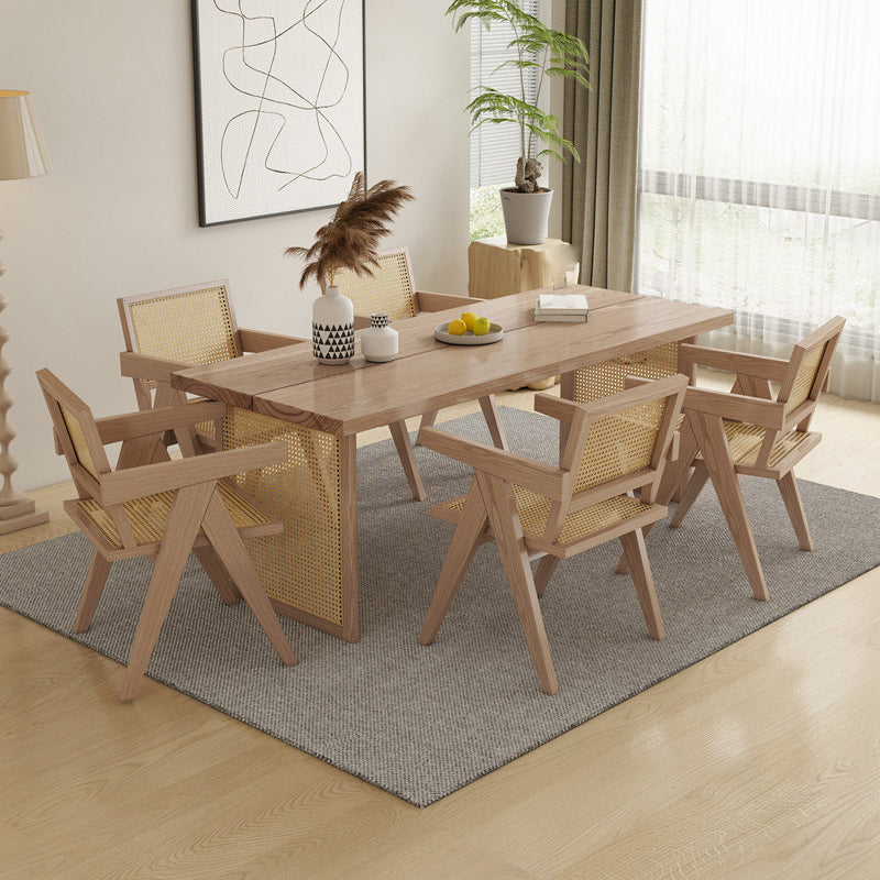 Modern Rectangle Wood Dining Table 1/4/5/6 Pieces Dining Set for Dining Room