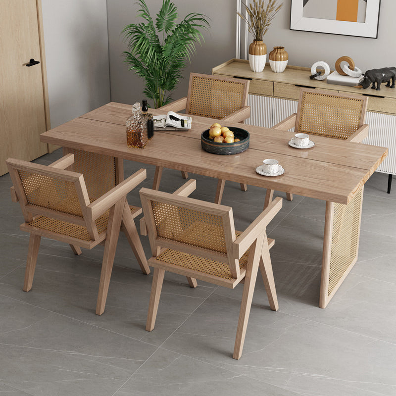 Modern Rectangle Wood Dining Table 1/4/5/6 Pieces Dining Set for Dining Room