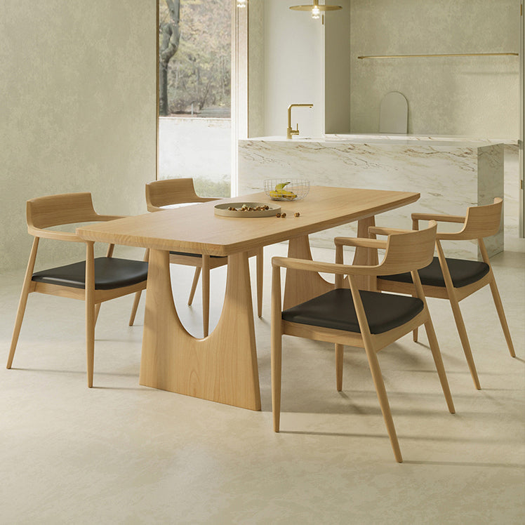 Modern Rectangle Wood Dining Table 1/5 Pieces Dining Set for Dining Room