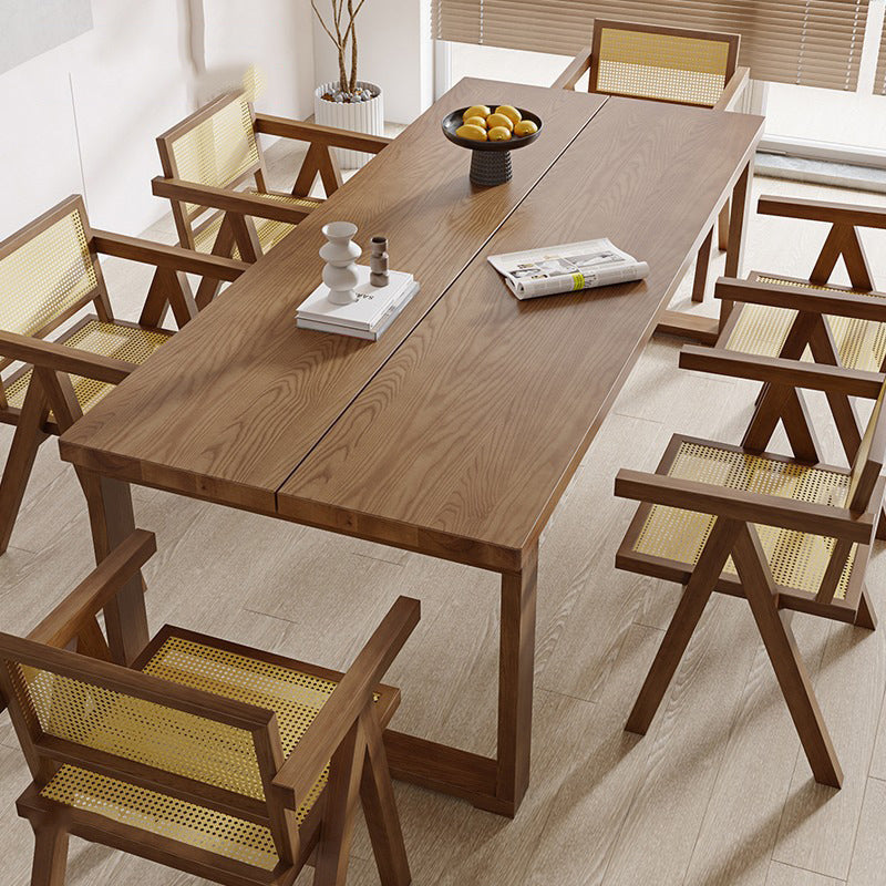 Dinner Room Dining Table Solid Wood Sled Base Rectangle Dining Table