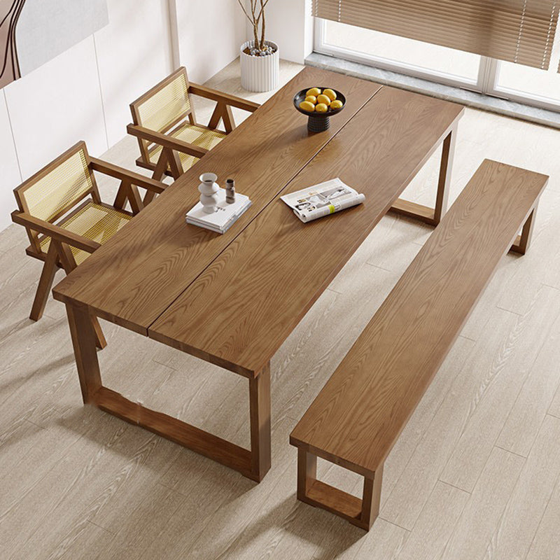 Dinner Room Dining Table Solid Wood Sled Base Rectangle Dining Table