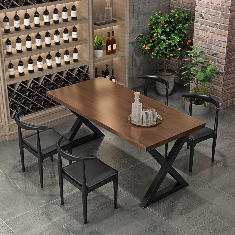 Industrial Dinner Room Dining Table Kitchen Pine Solid Wood Dining Table