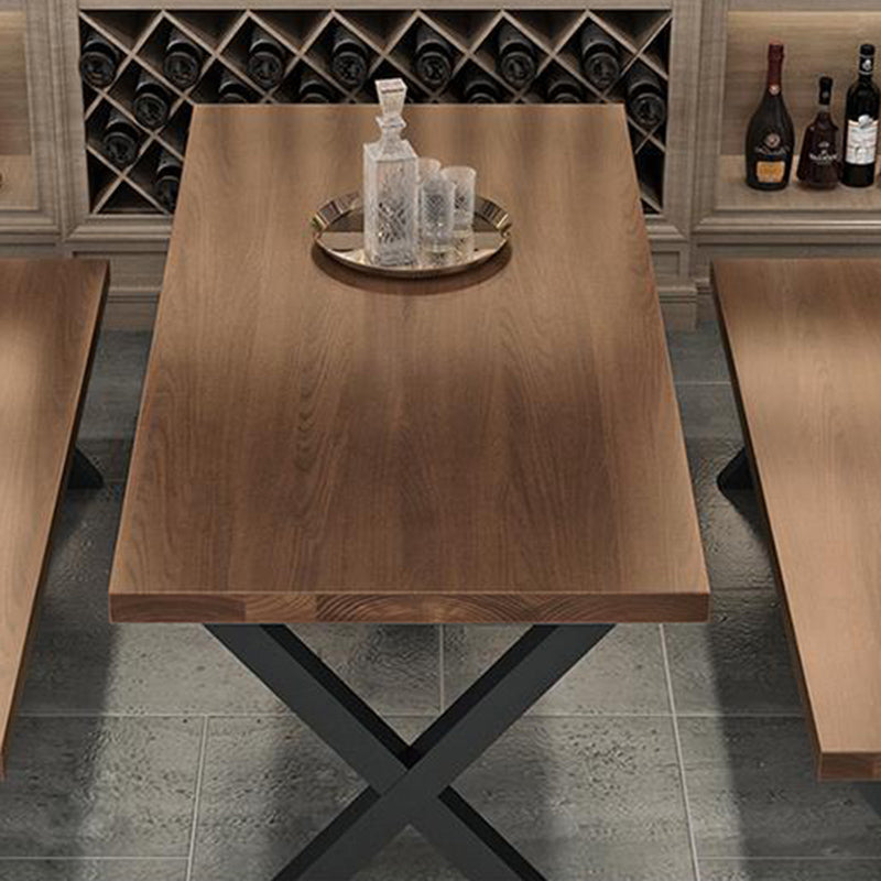 Industrial Dinner Room Dining Table Kitchen Pine Solid Wood Dining Table