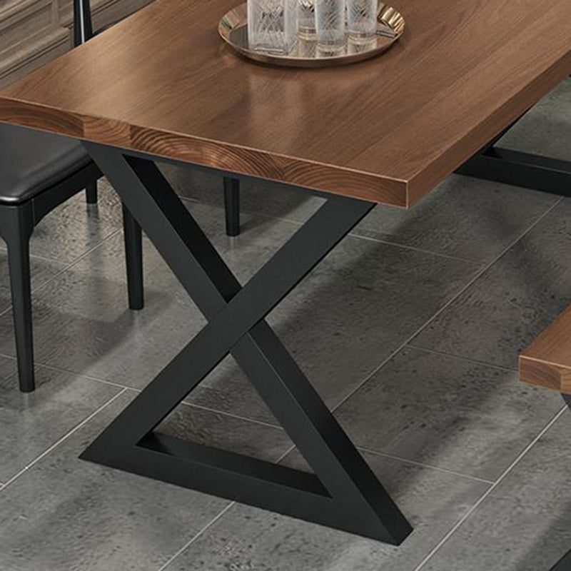 Industrial Dinner Room Dining Table Kitchen Pine Solid Wood Dining Table