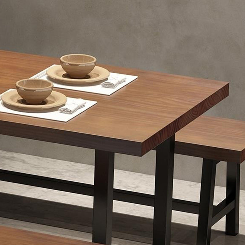 Dining Room Dinner Kitchen Table Solid Wood Black Frame Dining Table