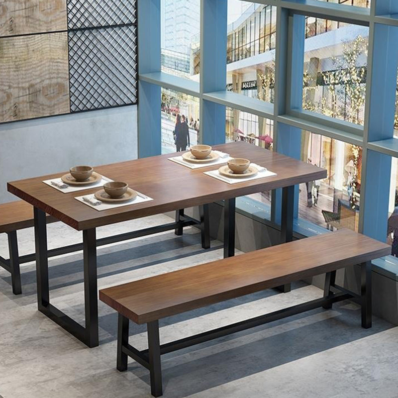 Dining Room Dinner Kitchen Table Solid Wood Black Frame Dining Table