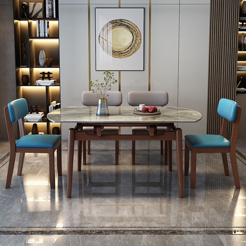 4 Legs Dining Table Sintered Stone Extendable Table for Kitchen