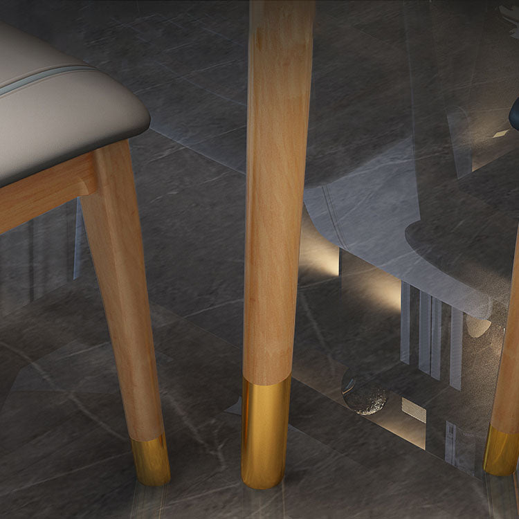 4 Legs Dining Table Sintered Stone Extendable Table for Kitchen