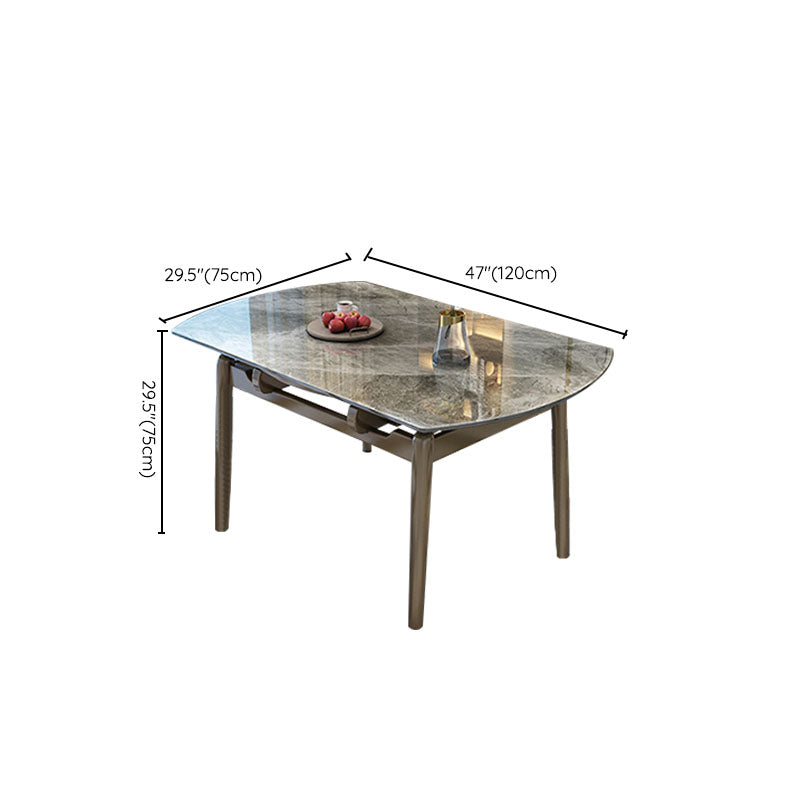 4 Legs Dining Table Sintered Stone Extendable Table for Kitchen