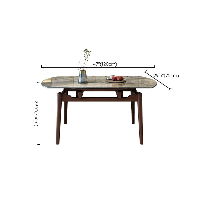 4 Legs Dining Table Sintered Stone Extendable Table for Kitchen