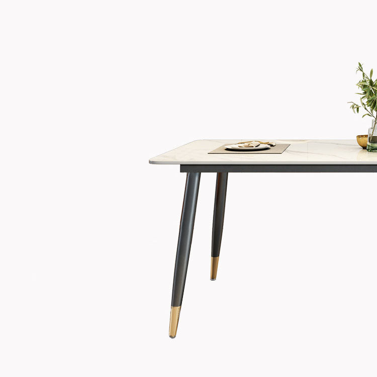 Sintered Stone Top Dining Table Metal Base Table for Dining Room